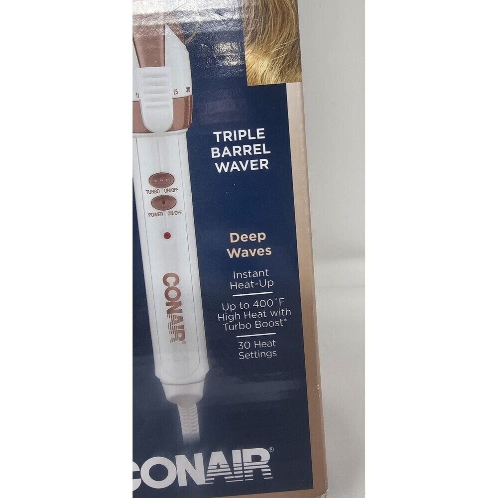 Conair Double Ceramic Triple Barrel Waver New In Box 100% Authentic - Picture 2 of 8